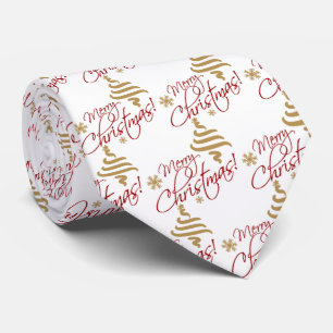 Elegant Simple Merry Christmas Wish Tie