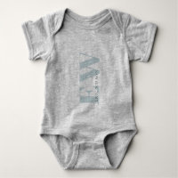 Elegant Simple Minimal Blue Grey Boy Name Monogram