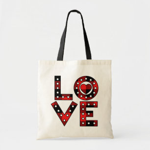Elegant Simple Minimal Red Heart LOVE Valentine's  Tote Bag