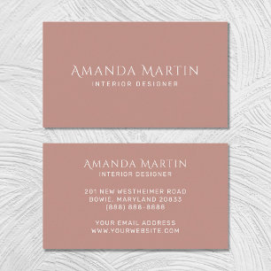 Elegant Simple Minimalist Blush Pink Boho Business Card