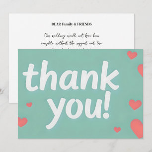 Elegant Simple Minimalist Boho Wedding Thank You Card