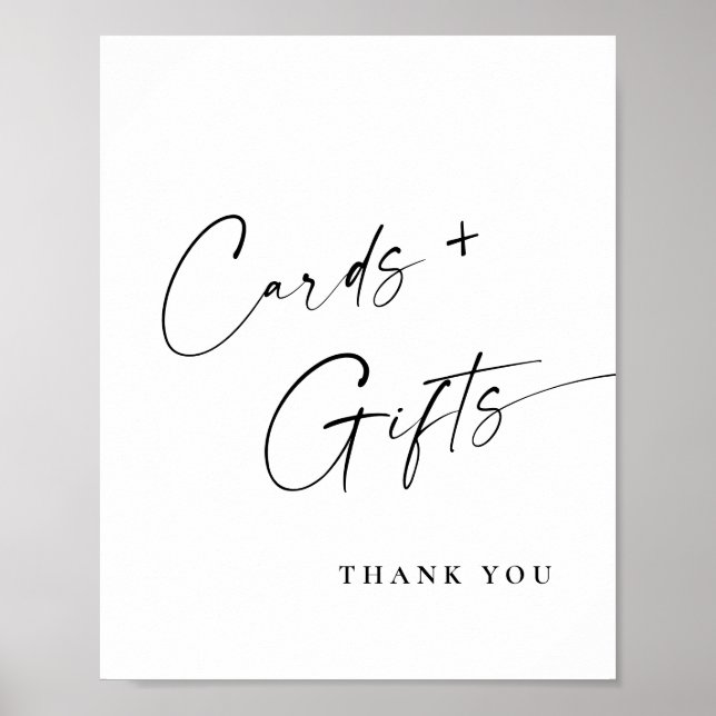 Elegant Simple Minimalist Cards and Gifts Wedding Poster (Front)