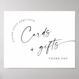 Elegant Simple Minimalist Cards and Gifts Wedding Poster