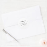 Elegant Simple Minimalist Classy Wedding Classic Round Sticker<br><div class="desc">Introducing our elegant and modern Personalised Round Wedding Stickers, the perfect finishing touch to elevate your wedding favours and stationery. Each sticker is meticulously designed with a touch of sophistication, showcasing the couple's names and wedding date in a stunning modern calligraphy script. Crafted to perfection, these classy round stickers add...</div>
