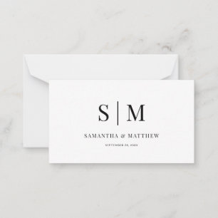 Elegant Simple Minimalist Couple Monogram Wedding Card