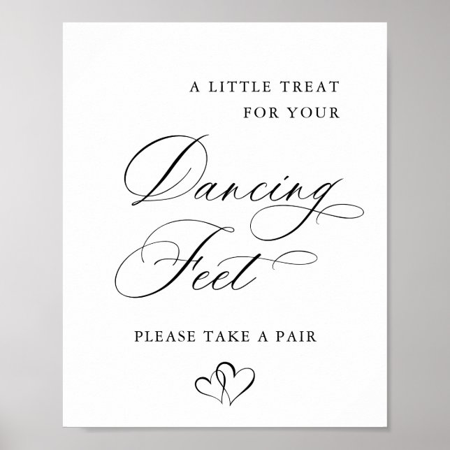 Elegant Simple Minimalist Dancing Fee Wedding Sign (Front)