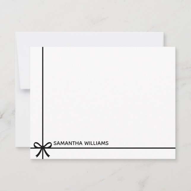 Elegant Simple Minimalist Girly Monogram Name Card (Front)