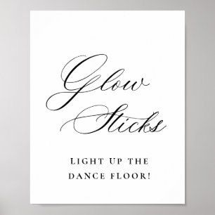 Elegant Simple Minimalist Glow Sticks Wedding Sign