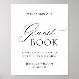 Elegant Simple Minimalist Guest Book Wedding Sign