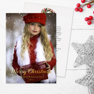 Elegant Simple Minimalist Merry Christmas Photo