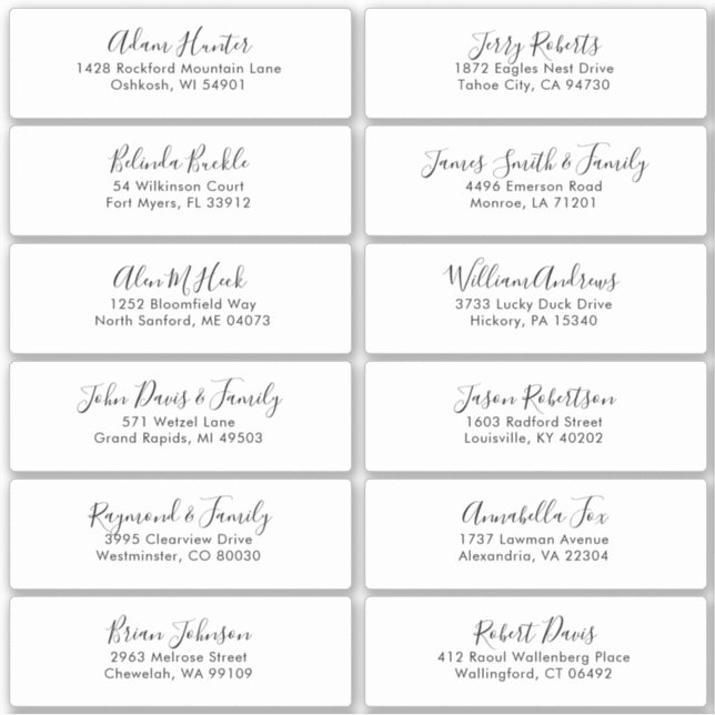 Elegant Simple Minimalist Modern Address Label (Front)