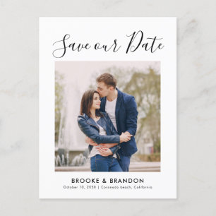 Elegant Simple Minimalist Modern  Save the Date Postcard