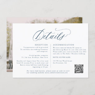 Elegant Simple Minimalist Modern Wedding Details Enclosure Card