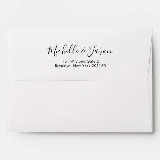 Elegant Simple Minimalist Modern Wedding  Envelope (Back (Top Flap))
