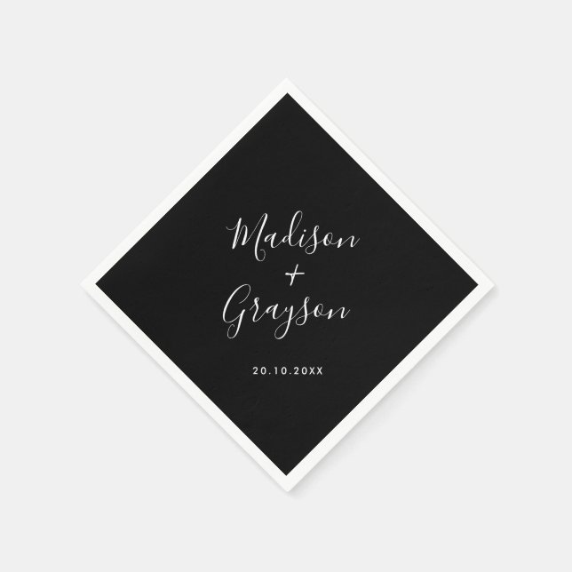 Elegant Simple Minimalist Modern Wedding  Napkin (Corner)