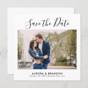 Elegant Simple Minimalist Modern Wedding Photo  Save The Date