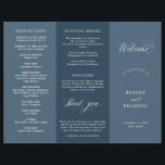 Elegant Simple Minimalist Modern Wedding  Program<br><div class="desc">Simple Minimalist Dusty blue slate tri fold wedding program. Please find more matching designs and variations from my "blissweddingpaperie" store. And feel free to contact me for further customisation or matching items.</div>