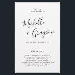 Elegant Simple Minimalist Modern Wedding  Program<br><div class="desc">Simple Minimalist Black and White Modern Wedding program. Please find more matching designs and variations from my "blissweddingpaperie" store. And feel free to contact me for further customisation or matching items.</div>