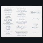 Elegant Simple Minimalist Modern Wedding  Program<br><div class="desc">Simple Minimalist Dusty blue slate tri fold wedding program. Please find more matching designs and variations from my "blissweddingpaperie" store. And feel free to contact me for further customisation or matching items.</div>