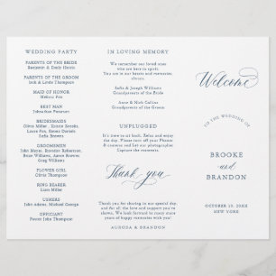 Elegant Simple Minimalist Modern Wedding Program