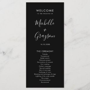 Elegant Simple Minimalist Modern Wedding Programme