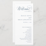 Elegant Simple Minimalist Modern Wedding  Programme<br><div class="desc">Simple Minimalist dusty blue slate wedding program. Please find more matching designs and variations from my "blissweddingpaperie" store. And feel free to contact me for further customisation or matching items.</div>