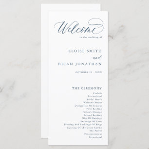 Elegant Simple Minimalist Modern Wedding  Programme