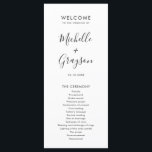 Elegant Simple Minimalist Modern Wedding  Programme<br><div class="desc">Simple Minimalist Black and White Modern Wedding menu. Please find more matching designs and variations from my "blissweddingpaperie" store. And feel free to contact me for further customisation or matching items.</div>