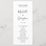 Elegant Simple Minimalist Modern Wedding  Programme<br><div class="desc">Simple Minimalist Black and White Modern Wedding menu. Please find more matching designs and variations from my "blissweddingpaperie" store. And feel free to contact me for further customisation or matching items.</div>