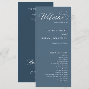 Elegant Simple Minimalist Modern Wedding Programme