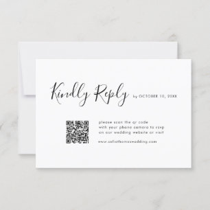 Elegant Simple Minimalist Modern Wedding  RSVP Car Card