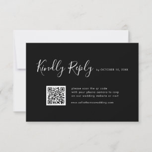 Elegant Simple Minimalist Modern Wedding RSVP Card
