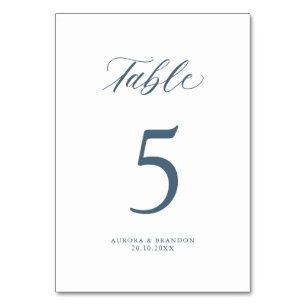 Elegant Simple Minimalist Modern Wedding Table Number