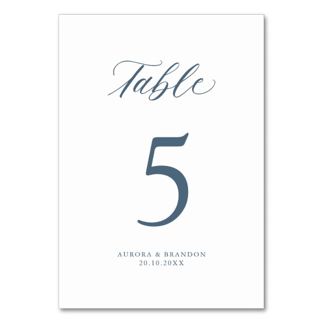 Elegant Simple Minimalist Modern Wedding  Table Number (Front)