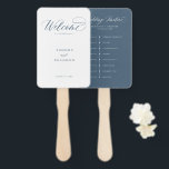 Elegant Simple Minimalist Modern Wedding  Timeline Hand Fan<br><div class="desc">Simple Minimalist dusty blue slate wedding timeline hand fan. Please find more matching designs and variations from my "blissweddingpaperie" store. And feel free to contact me for further customisation or matching items.</div>