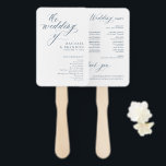 Elegant Simple Minimalist Modern Wedding  Timeline Hand Fan<br><div class="desc">Simple Minimalist dusty blue slate wedding timeline hand fan. Please find more matching designs and variations from my "blissweddingpaperie" store. And feel free to contact me for further customisation or matching items.</div>