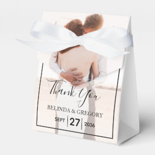 Elegant Simple Minimalist Photo Wedding  Favour Box