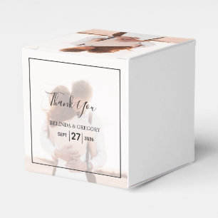 Elegant Simple Minimalist Photo Wedding  Favour Box