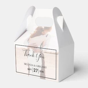 Elegant Simple Minimalist Photo Wedding Favour Box