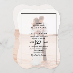 Elegant Simple Minimalist Photo Wedding Invitation