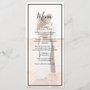 Elegant Simple Minimalist Photo Wedding Menu