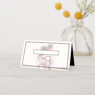 Elegant Simple Minimalist Photo Wedding  Place Card