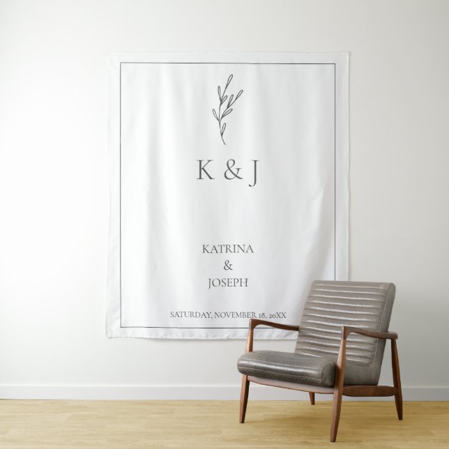Elegant Simple Minimalist Wedding Backdrop Chic Tapestry (In Situ)