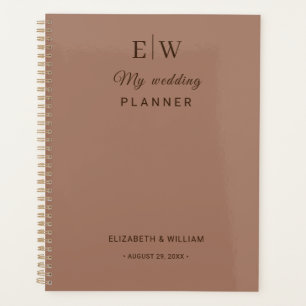Elegant Simple Mocha Mousse with Monogram Wedding Planner