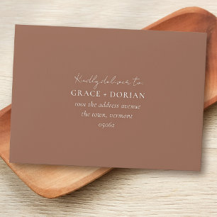 Elegant Simple Mocha Rustic Address RSVP Wedding Envelope