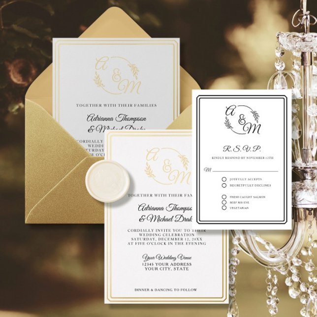 Elegant Simple Modern Black and White Wedding RSVP Card (Creator Uploaded)