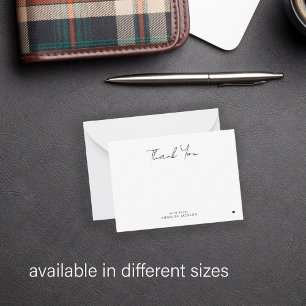 Elegant simple modern chic script thank you  card