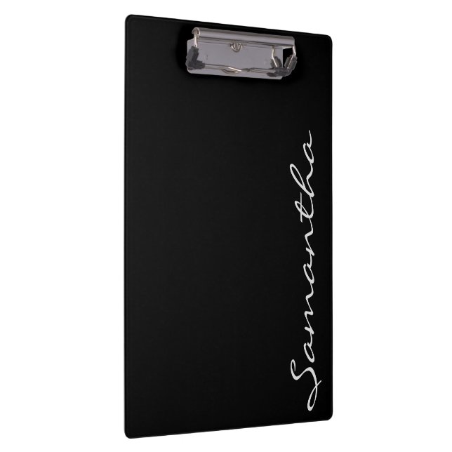 elegant simple modern chic trendy monogram black clipboard (Right)