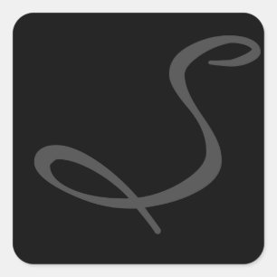 elegant simple modern chic trendy monogram black square sticker