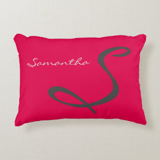 elegant simple modern chic trendy monogram pink decorative cushion